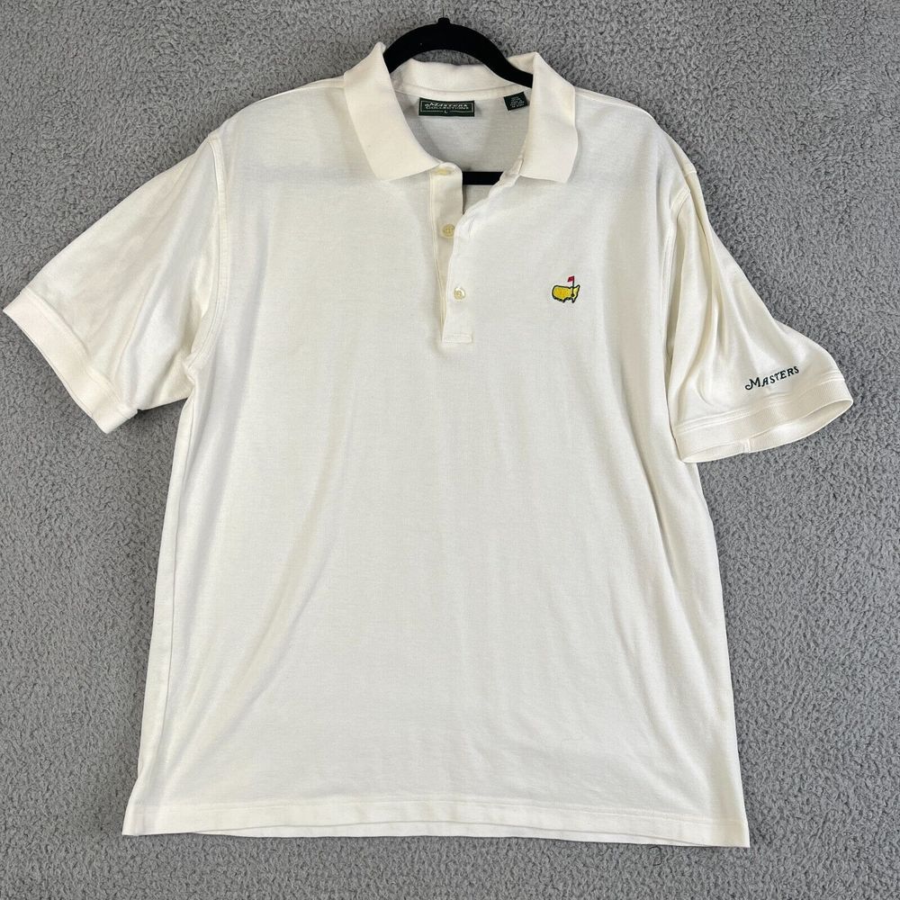 Masters Collection Golf Polo Shirt Mens Large White Short Sleeves Athleisure